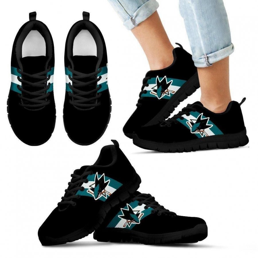 Three Colors Vertical San Jose Sharks Sneakers #819