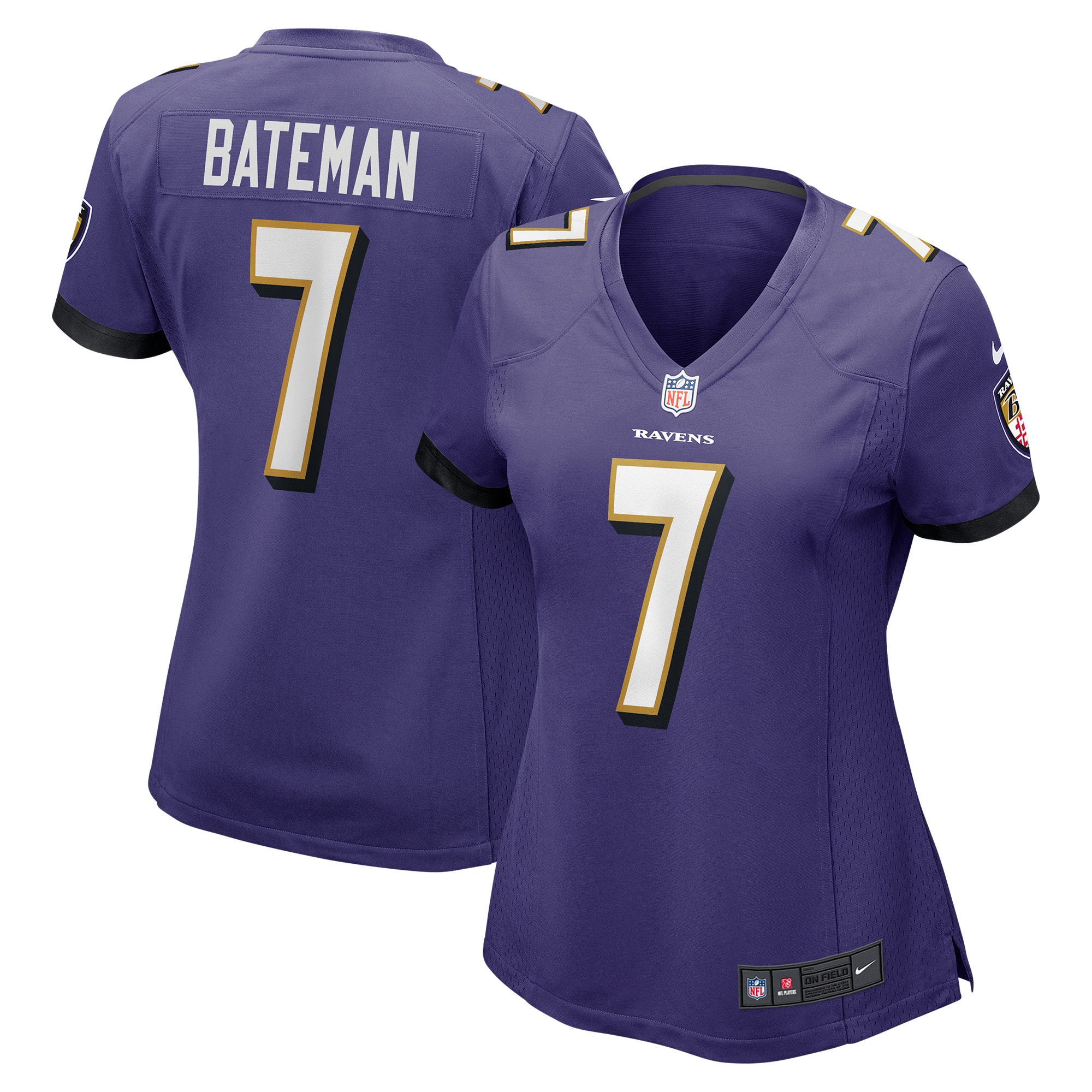 Rashod Bateman Baltimore Ravens Women's Game Jersey – Purple