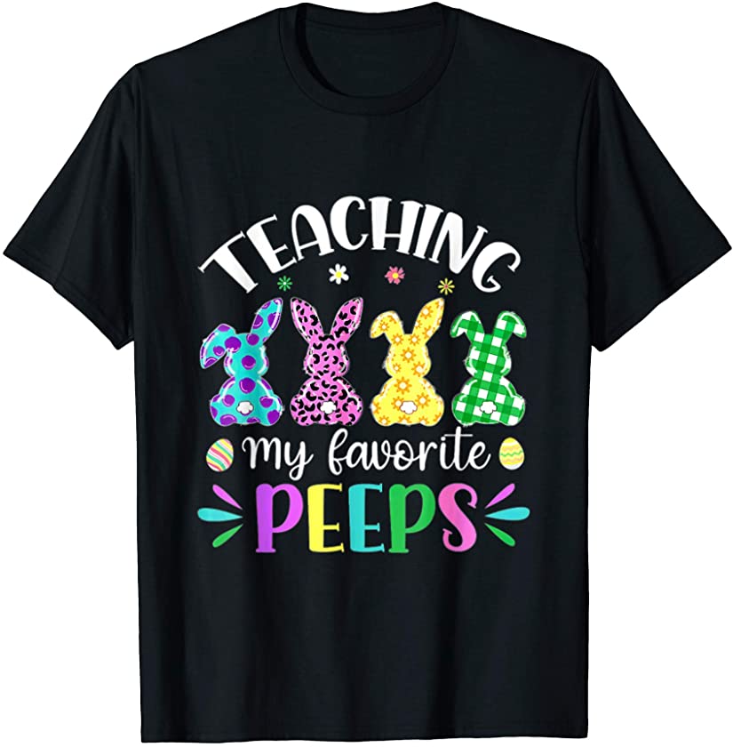 Teaching My Favorite Peeps Teacher Easter Leopard T-Shirt