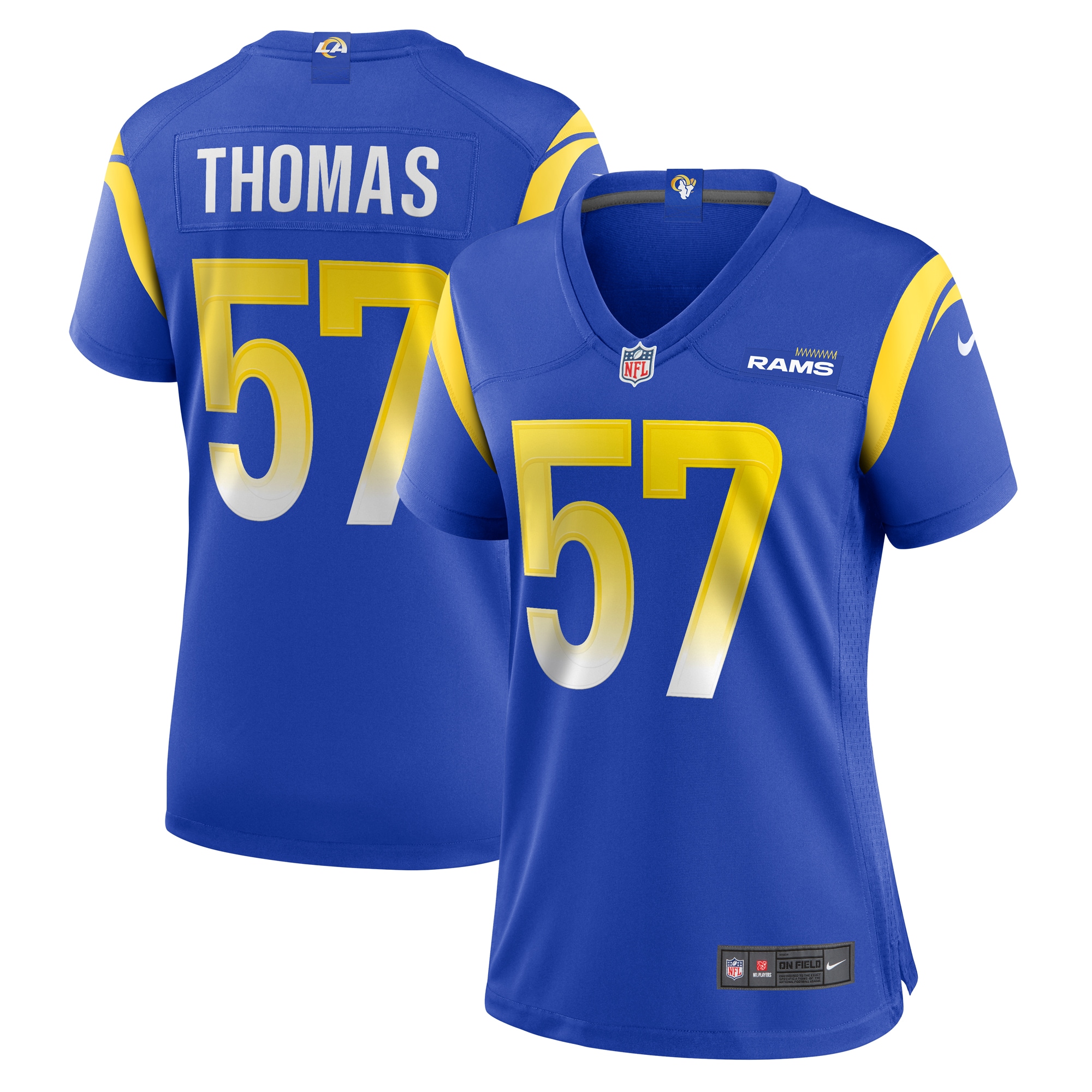 Zachary Thomas Los Angeles Rams Women's Team Game Jersey – Royal