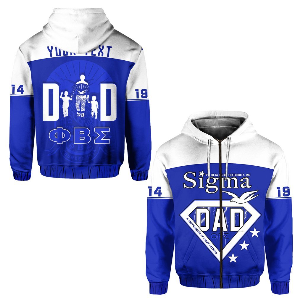 (Custom Personalised) Phi Beta Sigma Zip Hoodie Happy Father’S Day Lt13