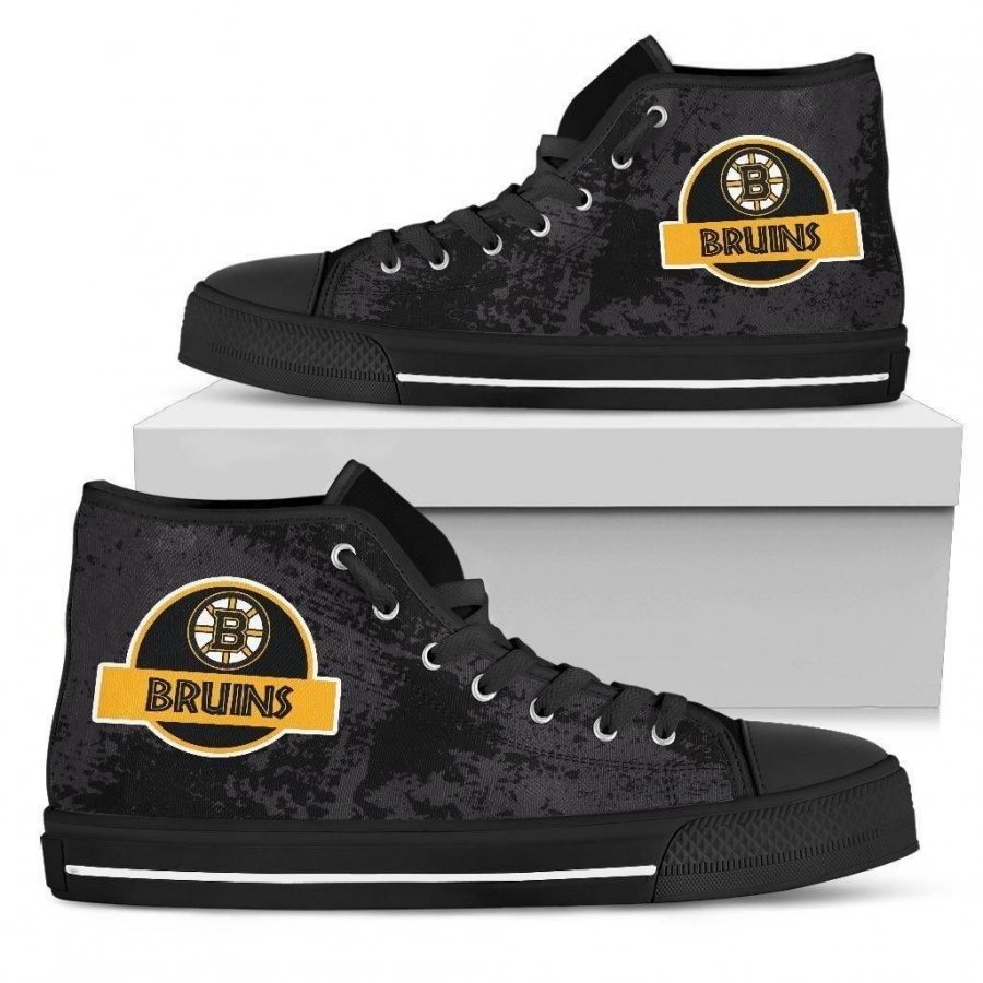 Cute Jurassic Park Boston Bruins High Top Shoes #694