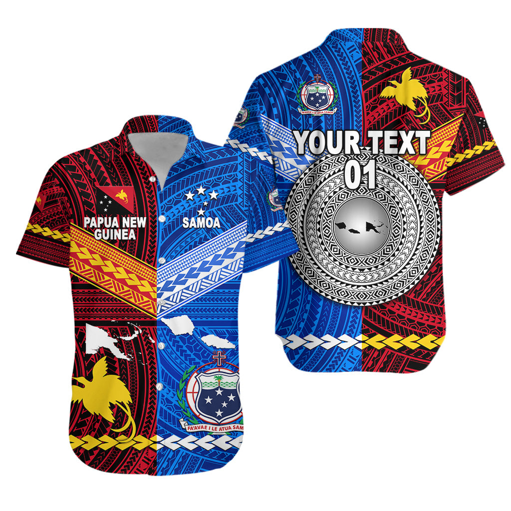 (Custom Personalised) Papua New Guinea And Samoa Together Hawaiian Shirt, Custom Text And Number Lt8