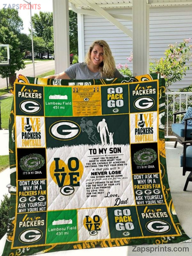 Green Bay Packers To My Son 3 D Printing Quilt Gift For Fan Football Lovers