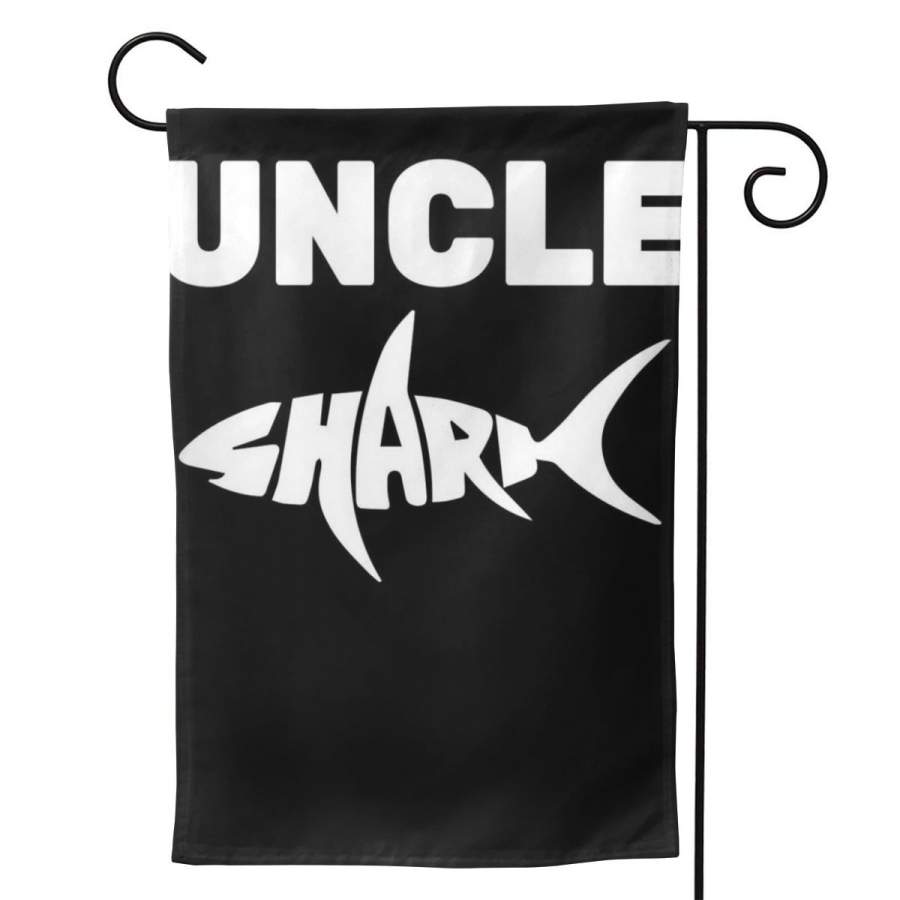 2 Pcs Garden Flag Uncle Shark Horizontal Poster 12.5″x18″ -Mothers Day, Birthday Gifts for Mom, Dad, Wife, Husband, Daughters, Grandma, Friends