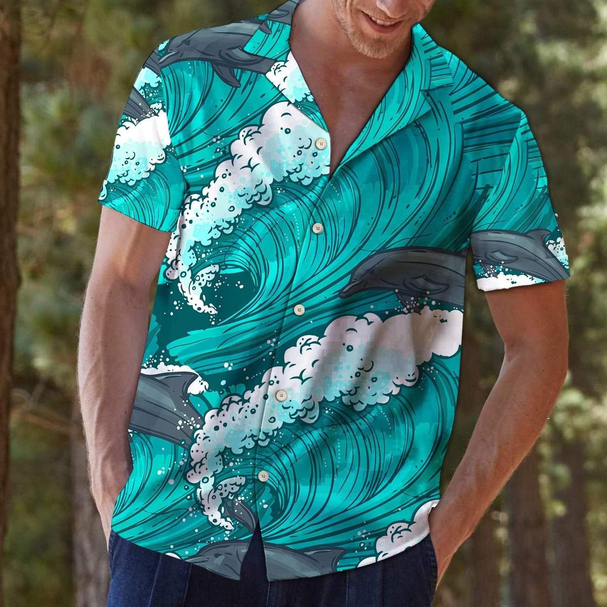 Hawaiian Aloha Shirts Awesome Dolphin Hawaiian Shirt For Men, Hawaiian Shirt For Women, Aloha Shirt