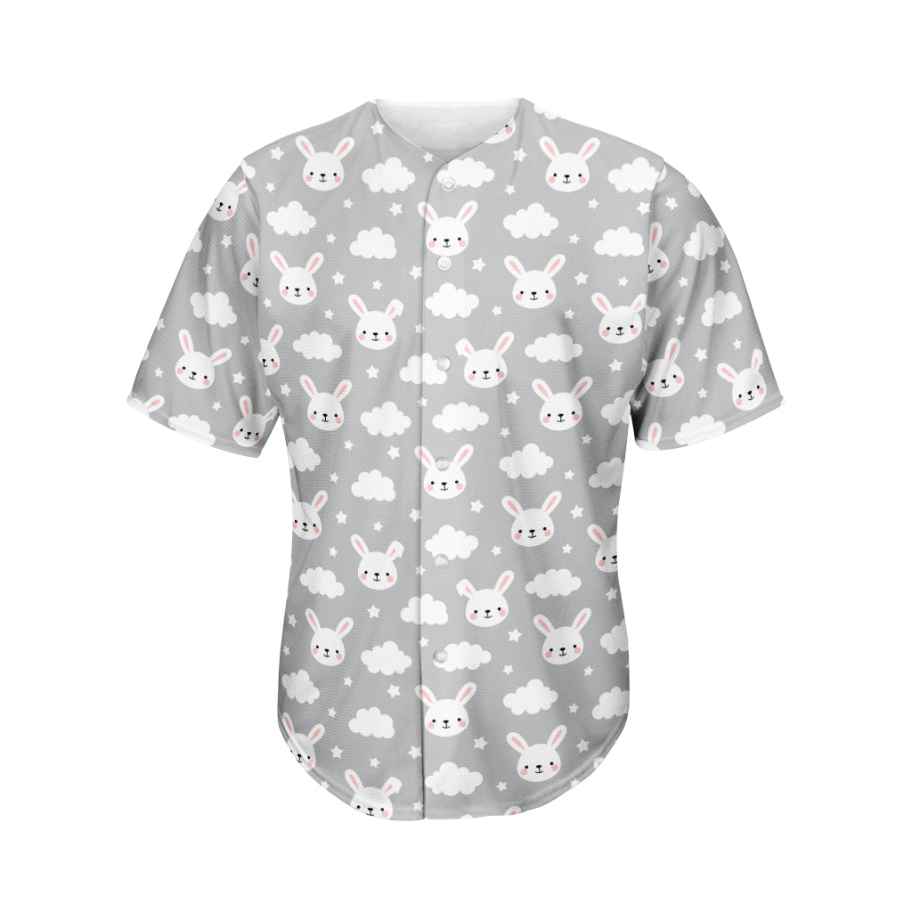 Rabbit And Cloud Pattern Print Men’S Baseball Jersey 3D Print