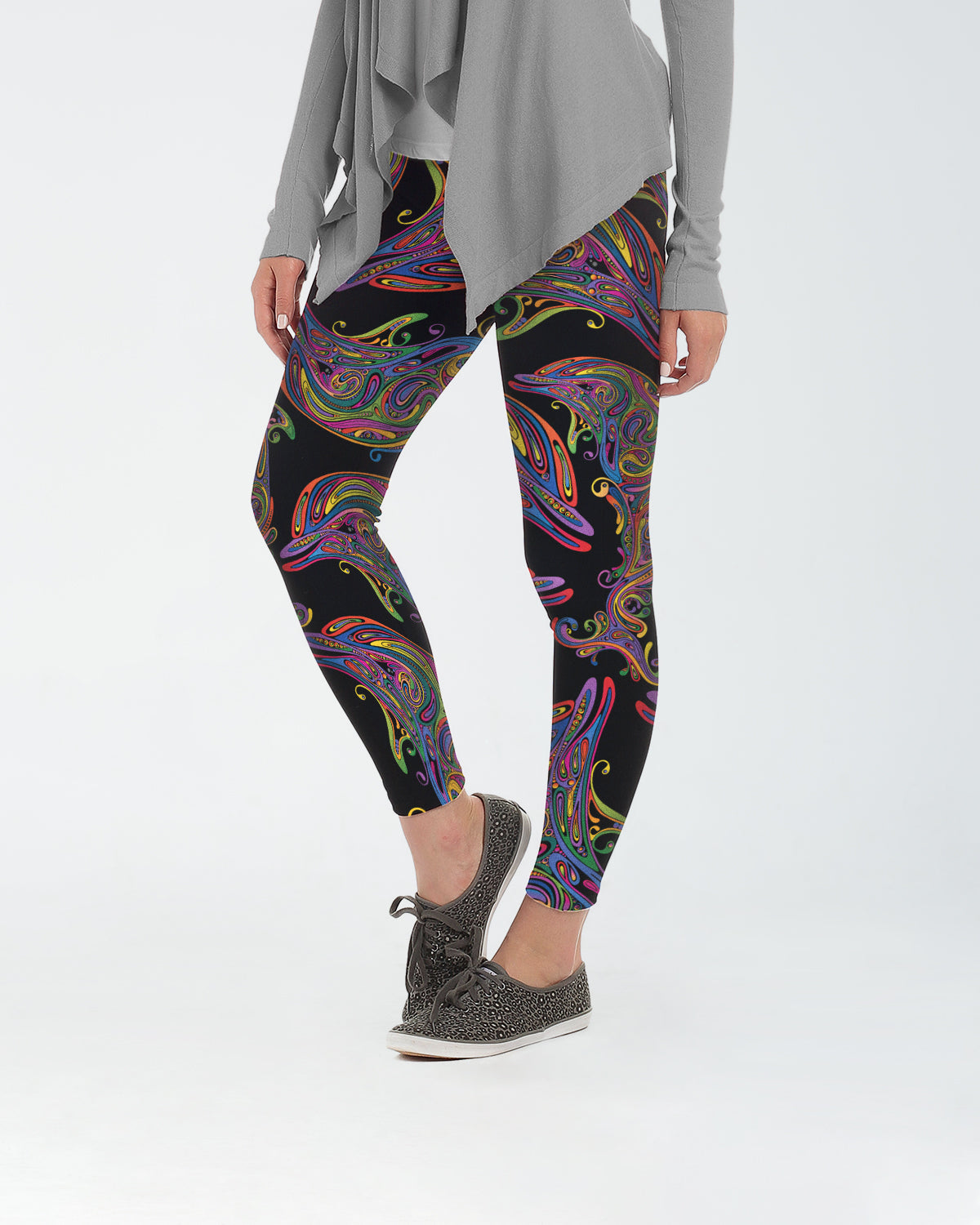 Colorful Swirled Dolphin Leggings