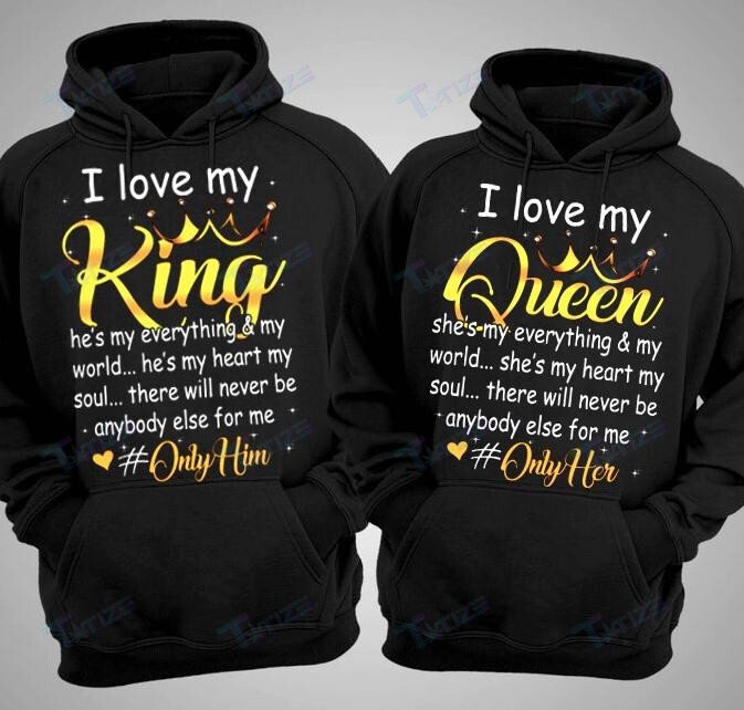 Couple Shirts I Love My King Queen Couple Matching Valentine 2022 Gift Graphic Unisex T Shirt, Sweatshirt, Hoodie Size S – 5Xl