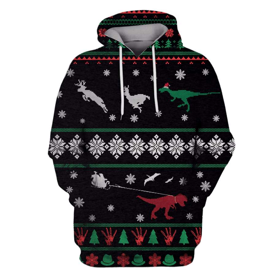 DINOSAURS IN CHRISTMAS DAY Custom T-shirt – Hoodies Apparel