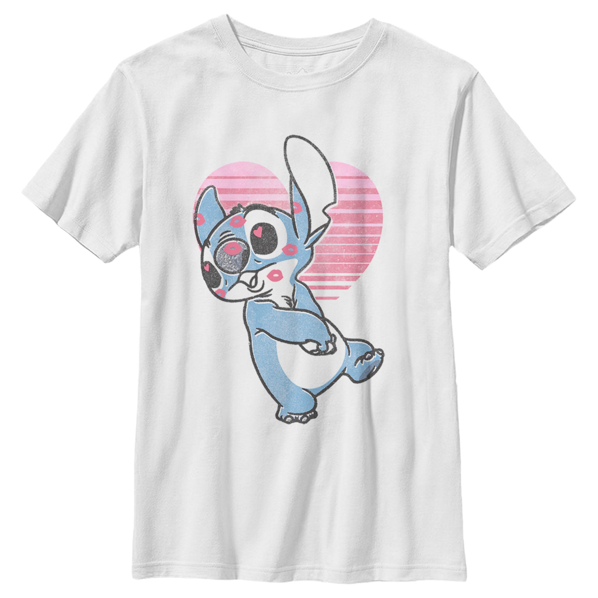 Boy’S Lilo & Stitch Valentine’S Day Kissy Face T-Shirt