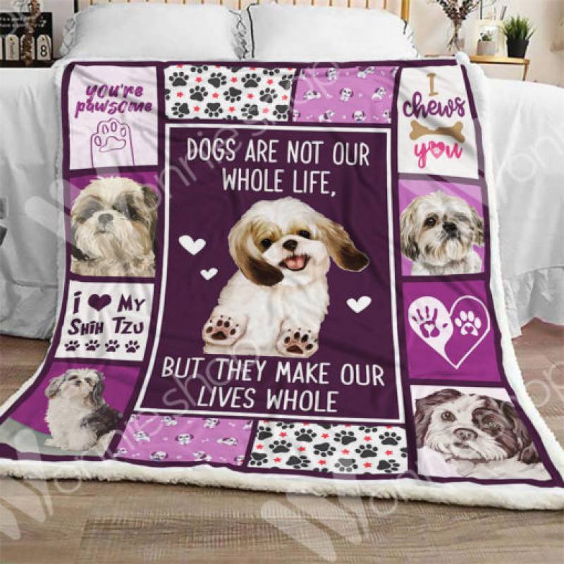 Shih Tzu Dog Sherpa Blanket OCT1601 73O39