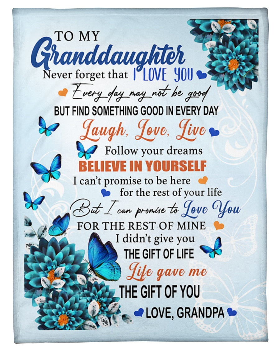 To My Granddaughter Never Forget That I Love You Blanket Gift For Granddaughter Birthday Gift Home Decor Bedding Couch Sofa Soft And Comfy Cozy