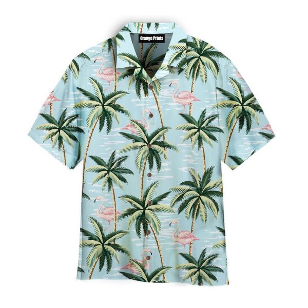 Flamingo And Palm Tree Tropical Pattern Hawaii Shirt For Men Women Ha13151