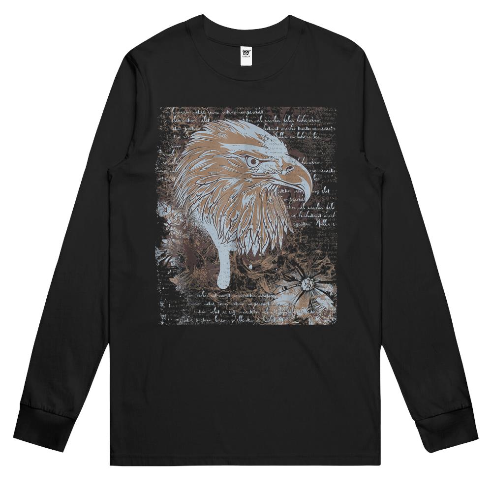 American Bald Eagle T-Shirt, Patriotic Military Vintage Tee Long Sleeve T Shirts