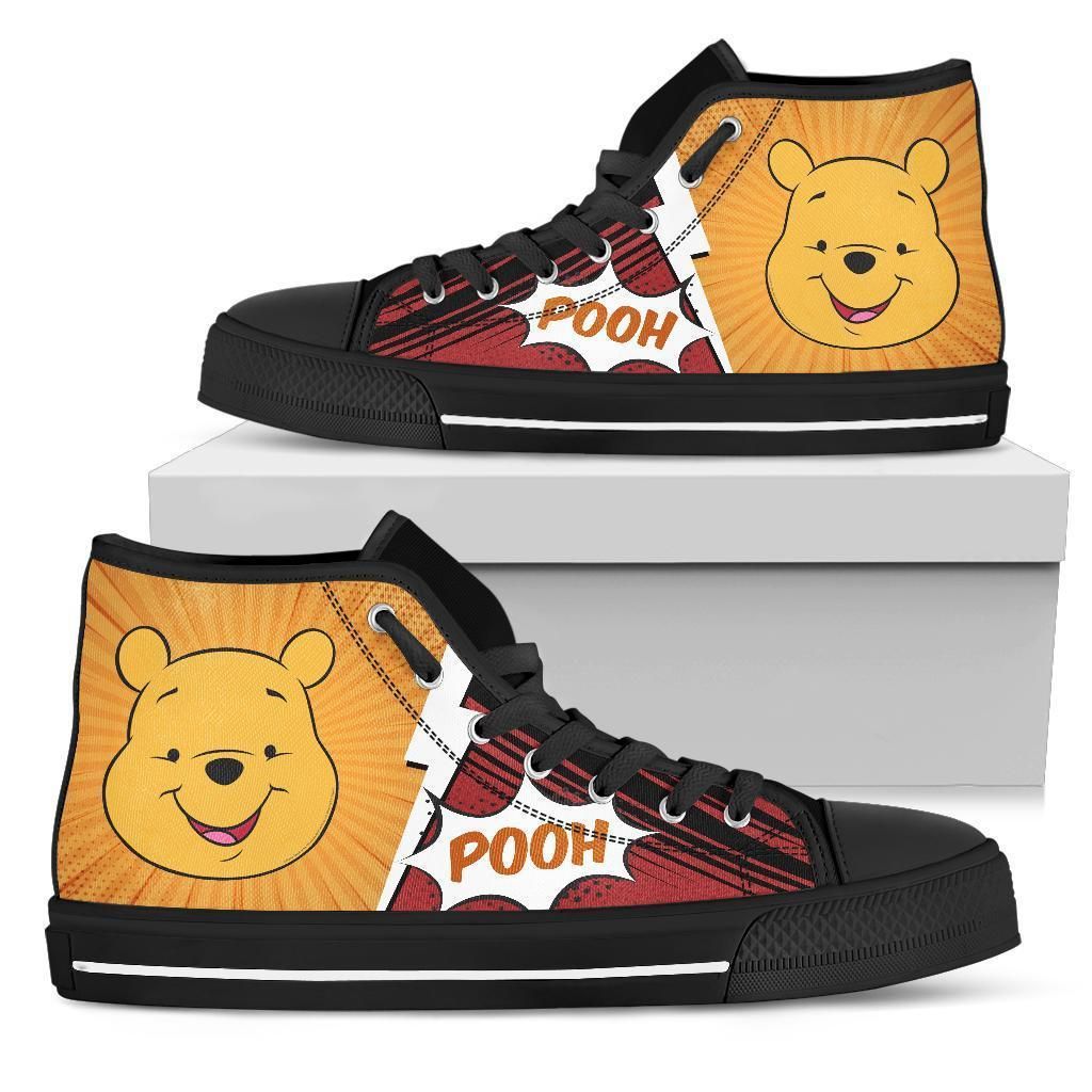 Pooh Sneakers Winnie The Pooh High Top Shoes Cartoon Fan High Top Shoes VA95