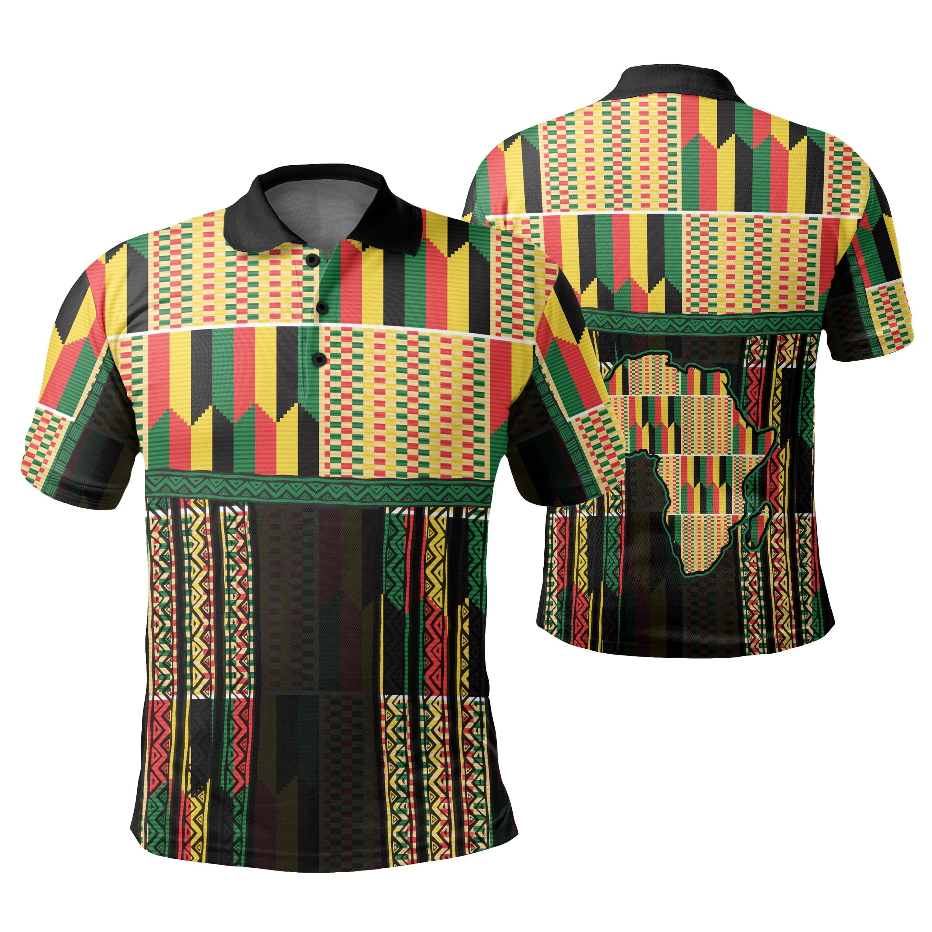 Greek Life Shirt – Greek Life Map Kente Light Concept Polo Shirt