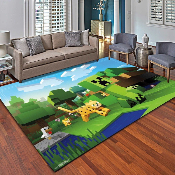 Minecraft Ocelot Chase Rug, Living Room Carpet