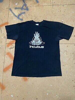 Vintage Incubus Band Tee  90s Usa Lotus Hand Double Sided Concert Tour Champ T-shirt 4364