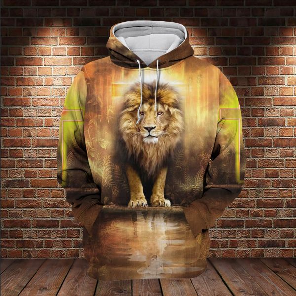 Unisex Hoodie Jesus And Gorgeous Lion 3D All Over Print Unisex Us Size Hoodie