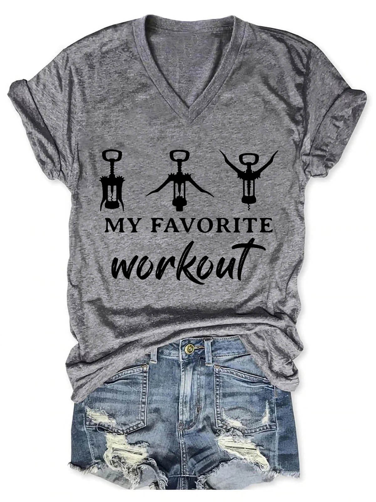 Women’S My Favorite Workout V-Neck T-Shirt