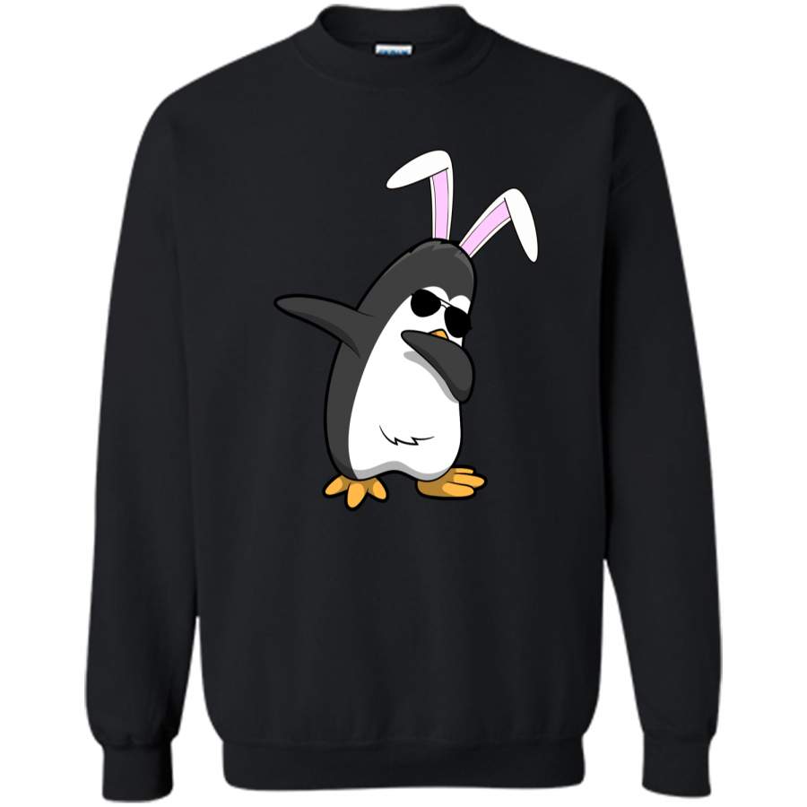 Dabbing Easter Bunny Shirt Penguin Dab Boys Girls Kids Gift Printed Crewneck Pullover Sweatshirt 8 oz