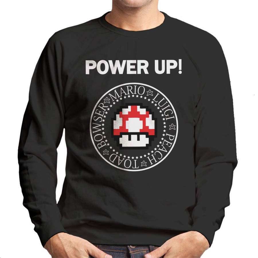 The Ramones Mario Power Up Logo Men’s Sweatshirt