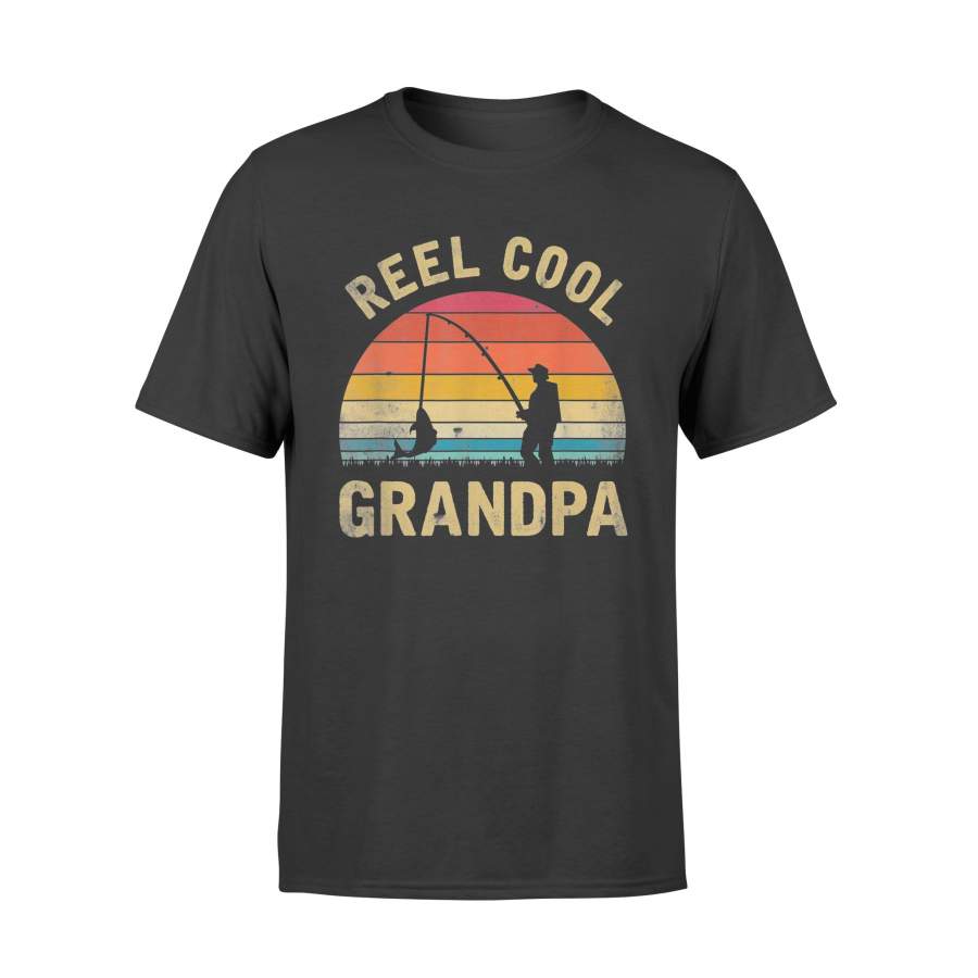 Mens Vintage Reel Cool GRANDPA Fish Fishing Shirt – Standard T-shirt