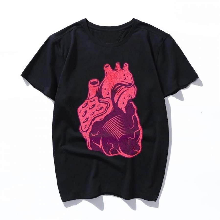 Retro Vintage Heart New Arrival Men T Shirt Summer Funny Men’S Tshirt Cotton High Quality Short Sleeve T-Shirt