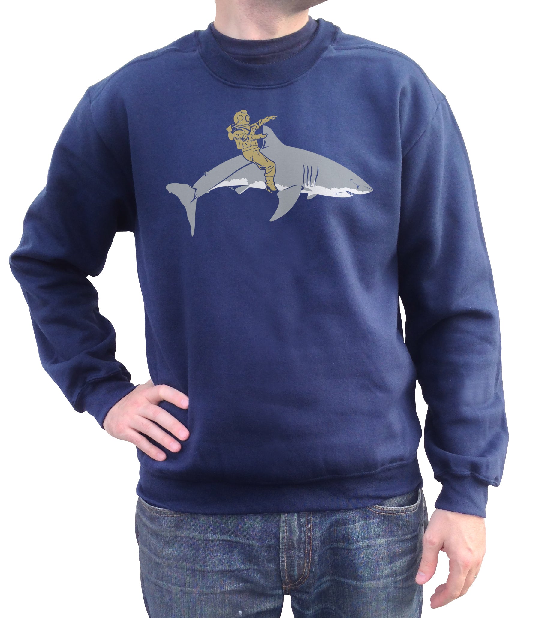 Unisex Diver Riding A Shark Sweatshirt – By Ex-Boyfriend