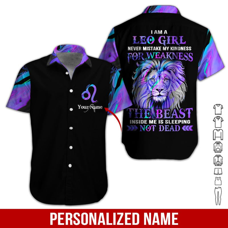 Leo Girl Custom Name Aloha Hawaii Shirts For Men Women Ha83747