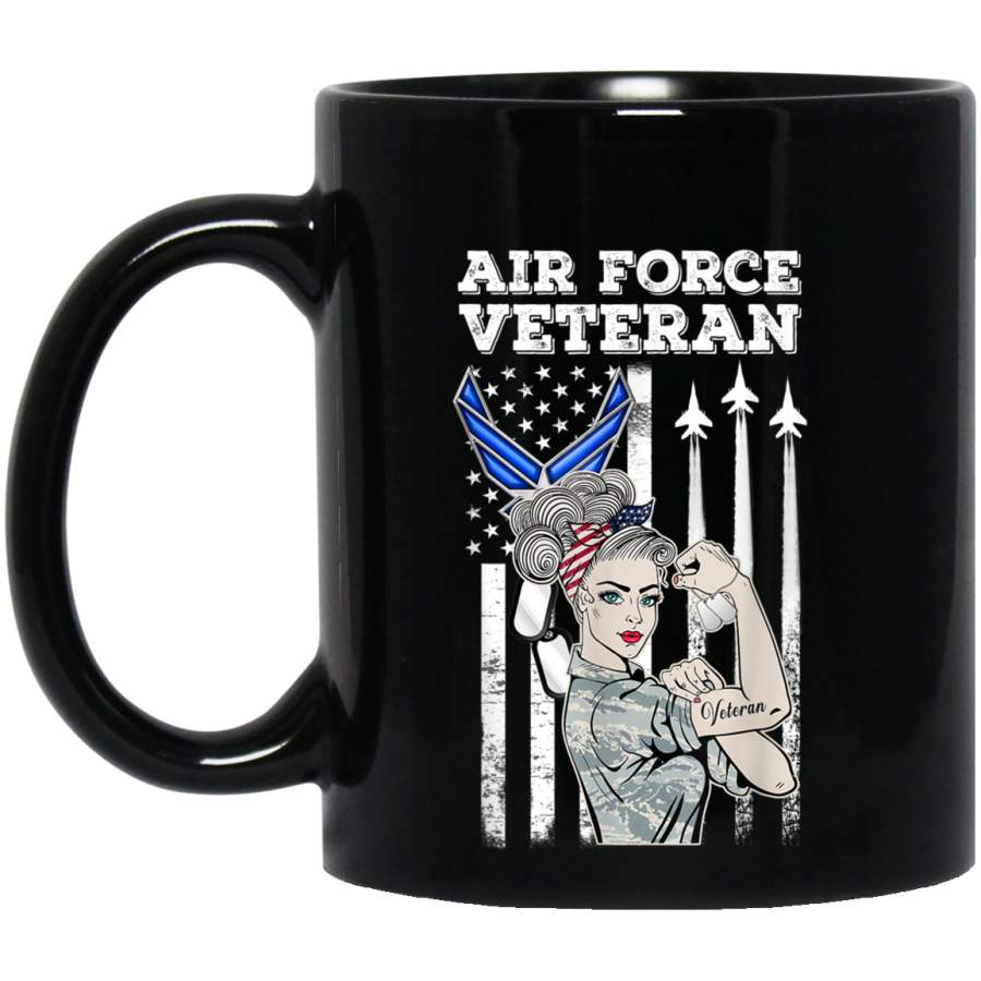 Air Force Veteran Women Shirt USAF Strong Women Veteran Veterans Day Christmas Gift Mug