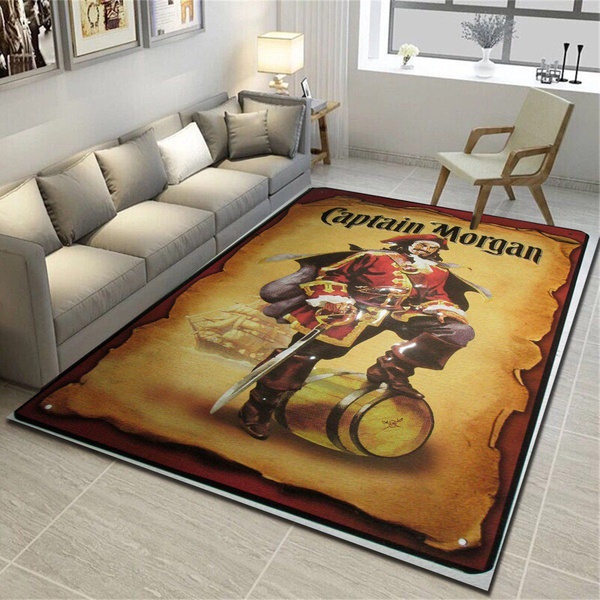 Captain Morgan Logo Area Rug, Living Room Carpet, Floor Mat