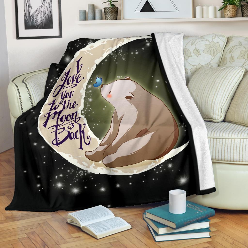 White Polar Bear Blanket Custom I Love You To The Moon And Back Home Decoration