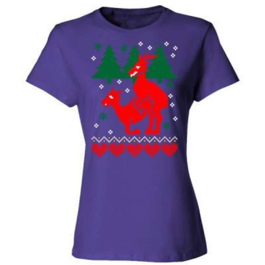 AGR Deer Ugly Christmas Sweater Xmas – Ladies’ Cotton T-Shirt