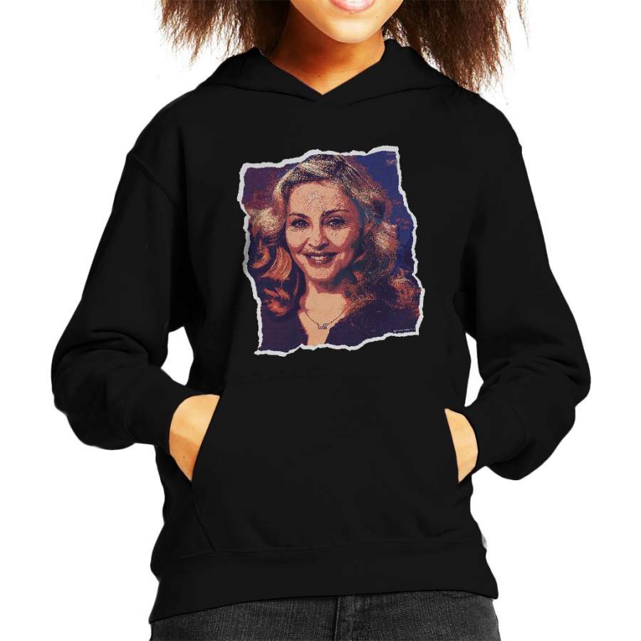 Madonna Smiling Portrait Kid’s Hooded Sweatshirt