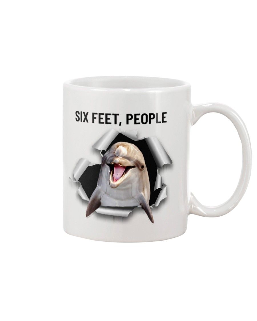 Dolphin six feet people Mug White 11Oz