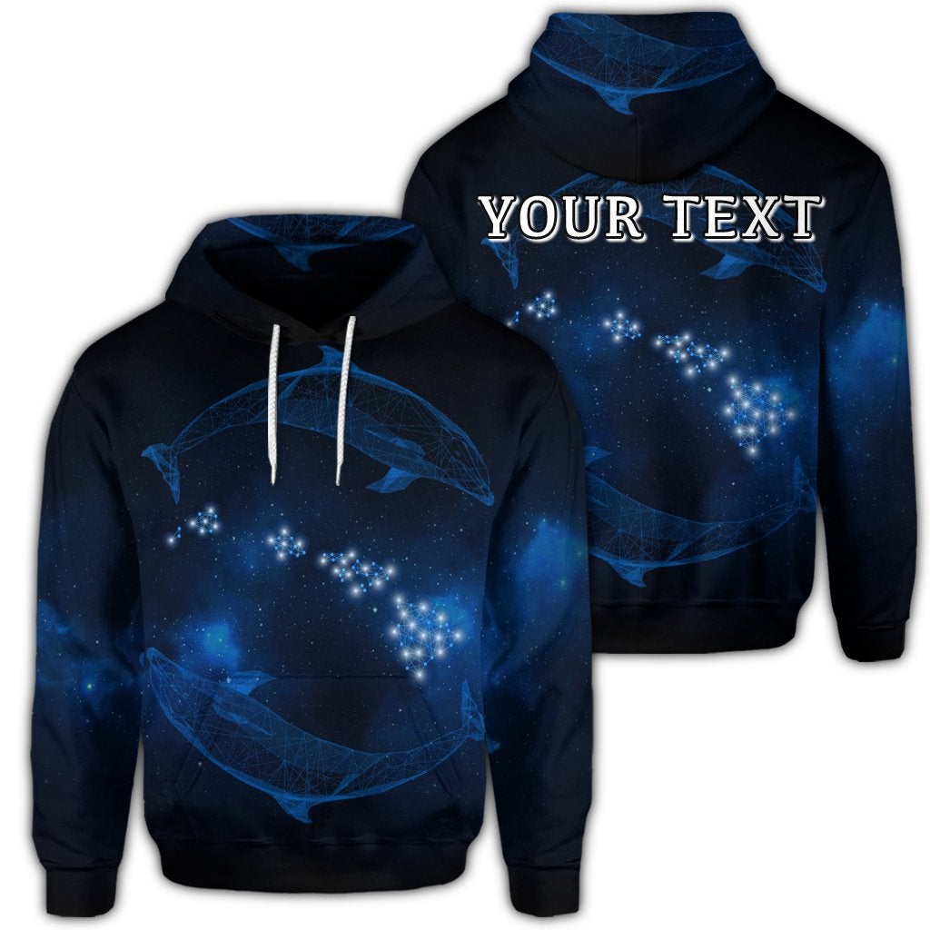 (Personalised) Hawaiian Map Galaxy Zodiac Dolphin Polynesian Hoodie