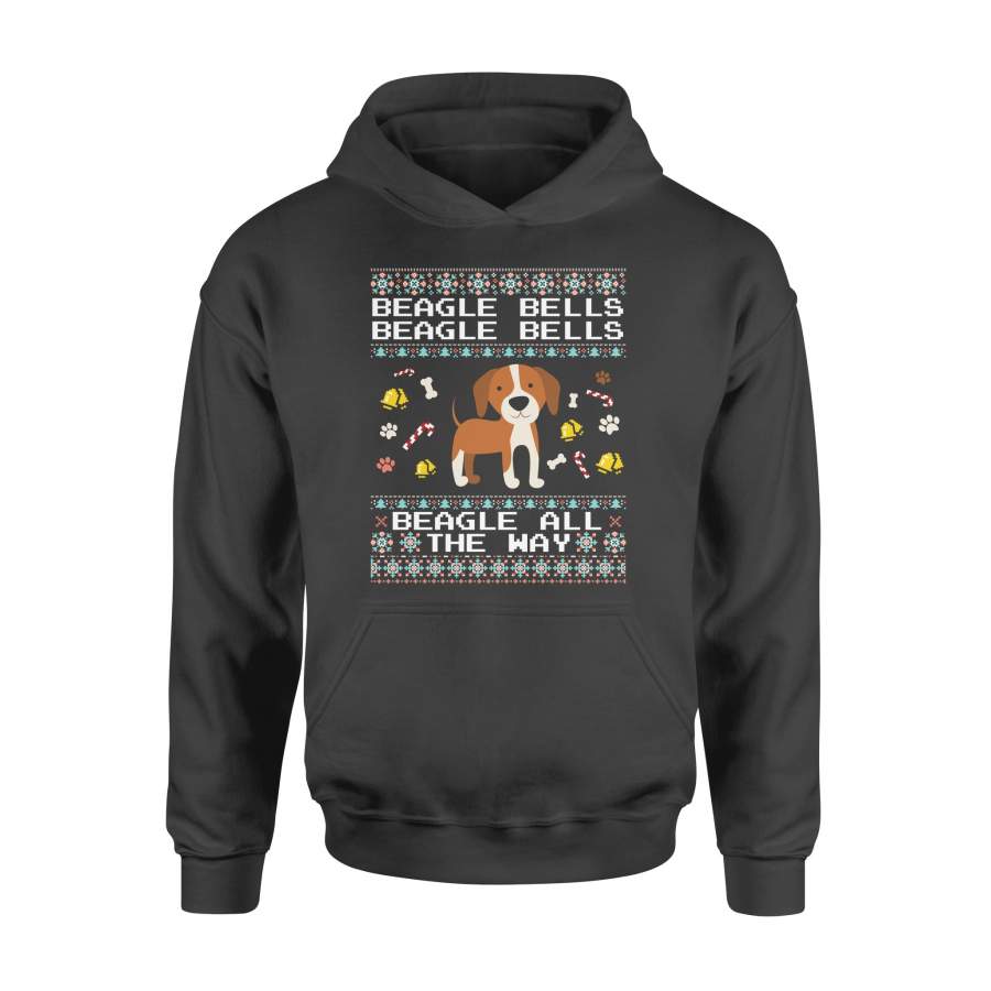 Beagle Bells Beagle All The Way Ugly Sweater Christmas Shirt – Standard Hoodie