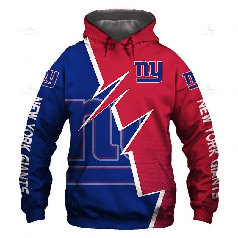 New York Giants Hoodie Zigzag Graphic Sweatshirt Gift S