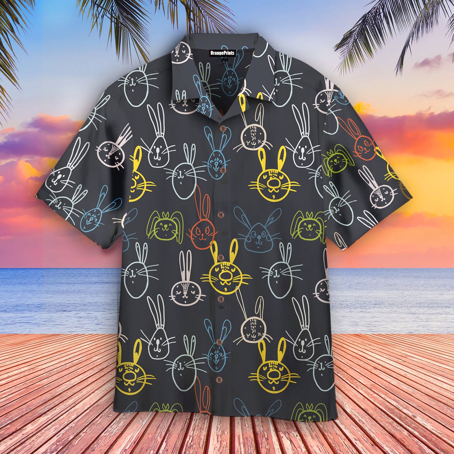 Cute Bunny On Easter Day Hawaiian Shirt  | For Men & Women | Adult |  Hl2031