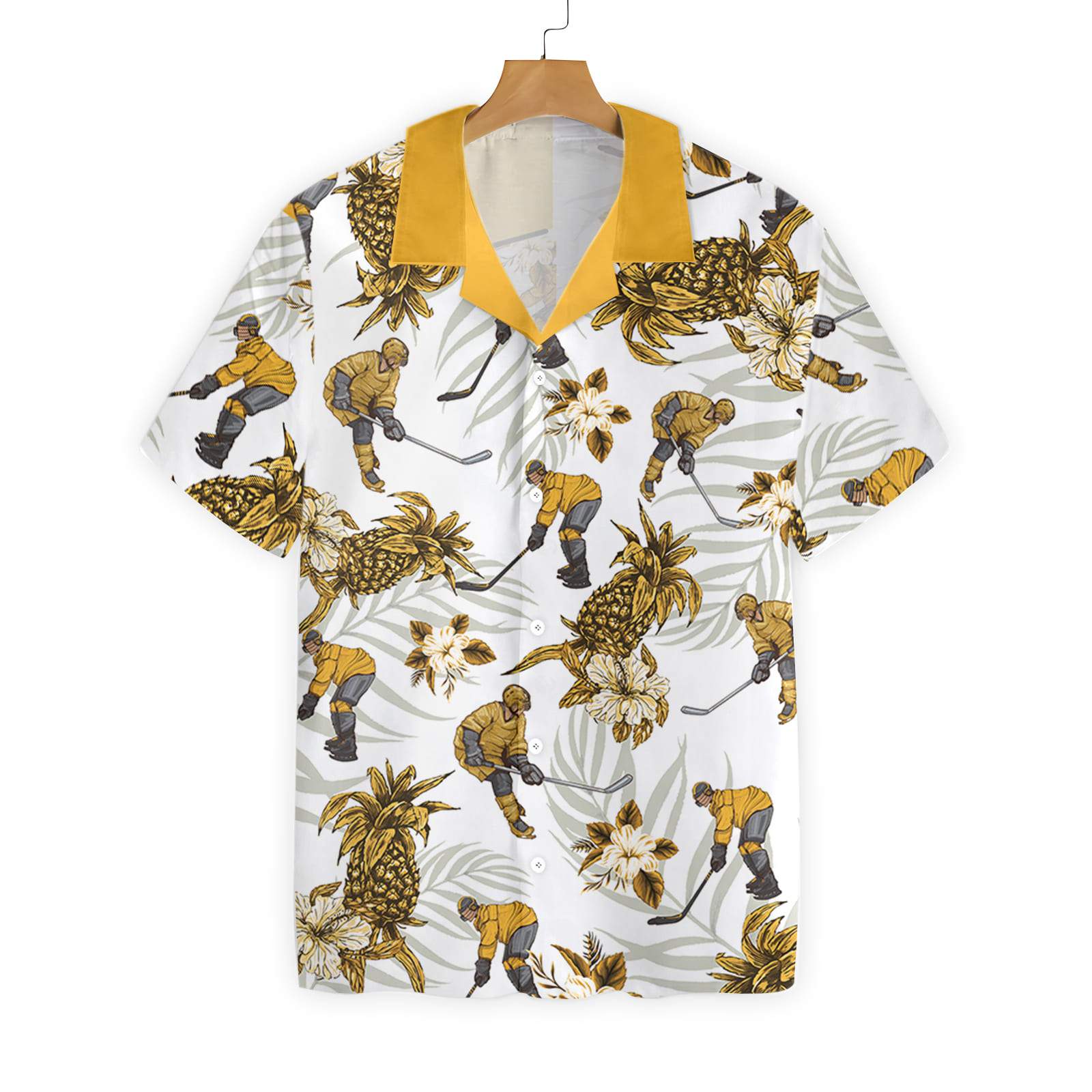 Hockey Pineapple Seamless Pattern 1912 Custom Hawaii Shirt Ha10741