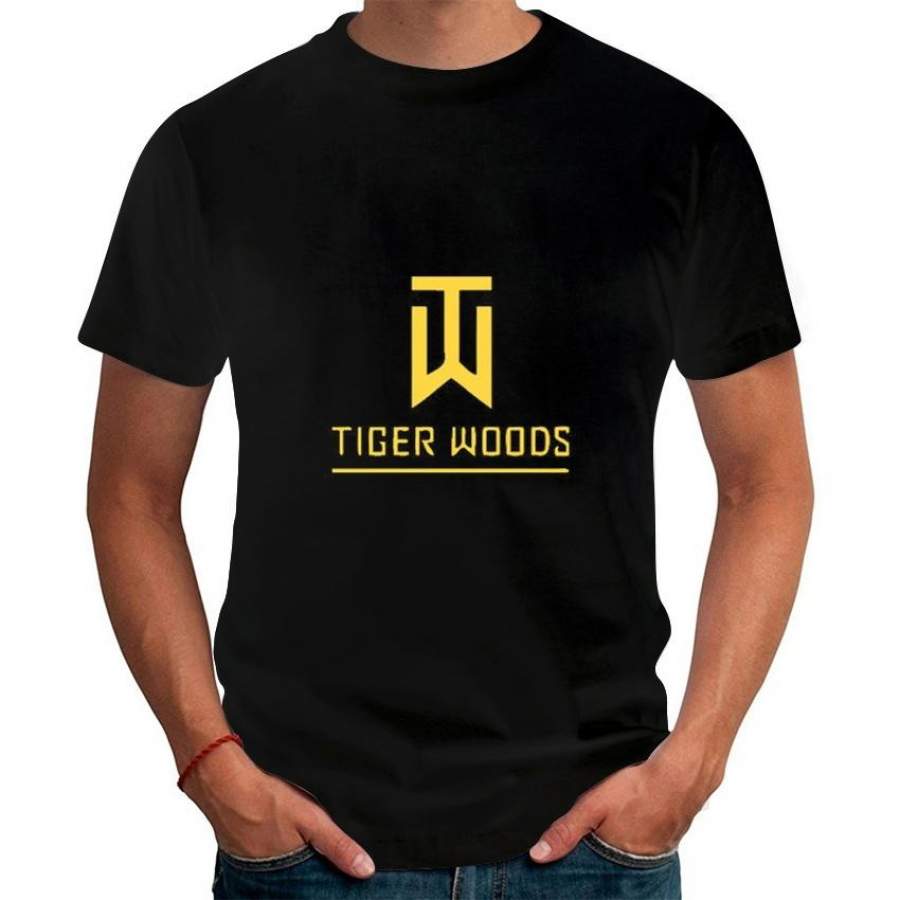 2020  Fashion Section Tiger Woods Men T-Shirt Letters Printed Short Sleeve T Shirt Loose Fashion Style Black White T-Shirt