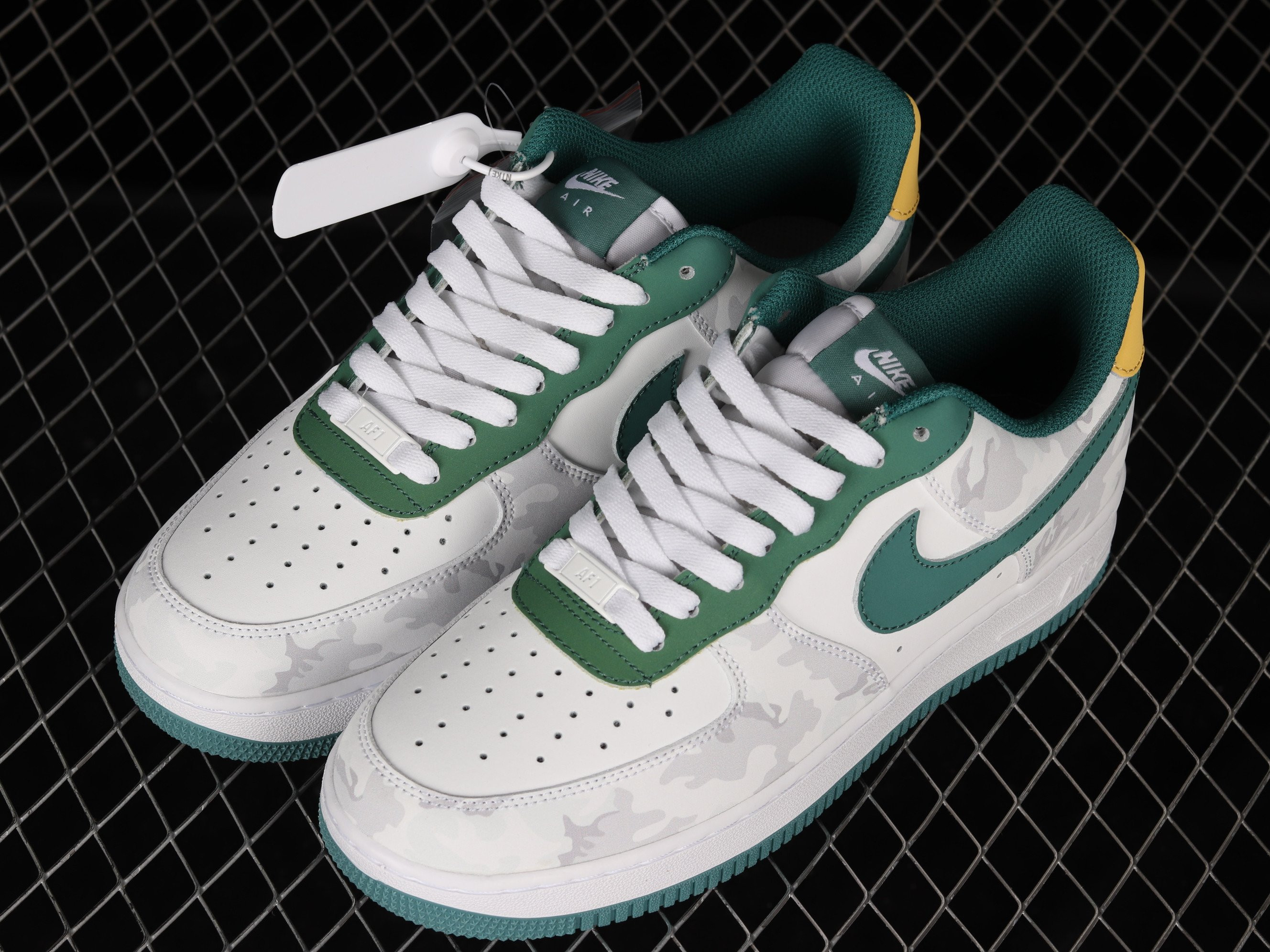 Nike Air Force 1 Low White And Dark Green Shoes Sneakers SNK473734349