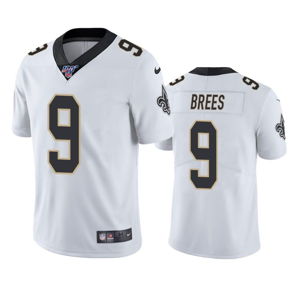 New Orleans Saints Drew Brees White 100Th Season Vapor Limited 3D Jersey