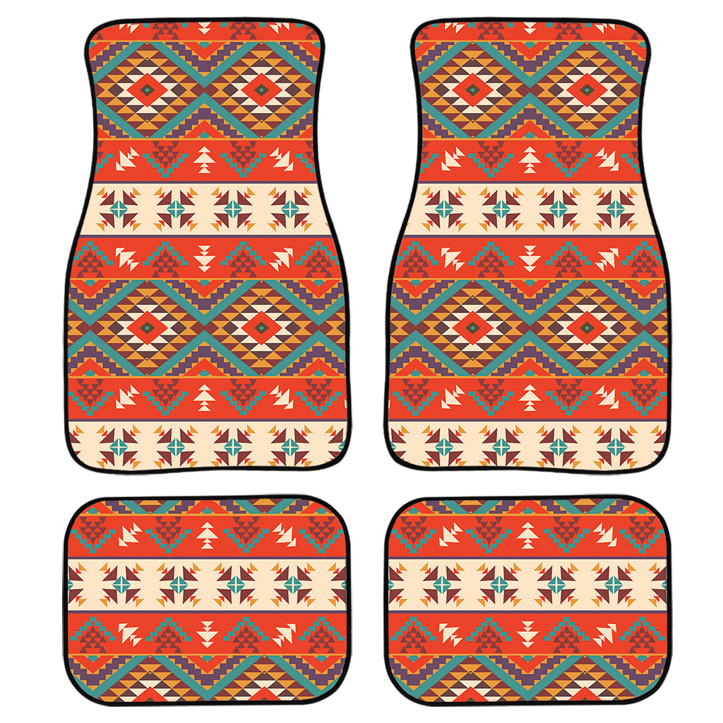 Geometric Native Navajo Print Front And Back Car Floor Mats, Front Car Mat