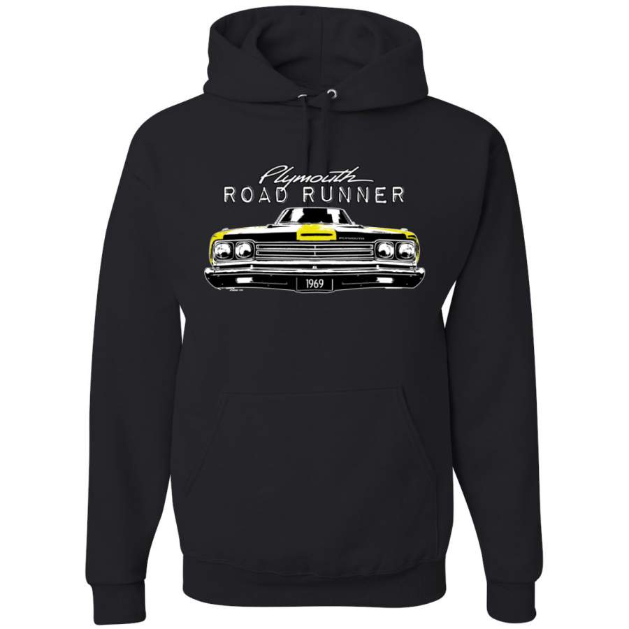 1969 Plymouth Road Runner Hot Rod Racing Political Graphic Hoodie Sweatshirt