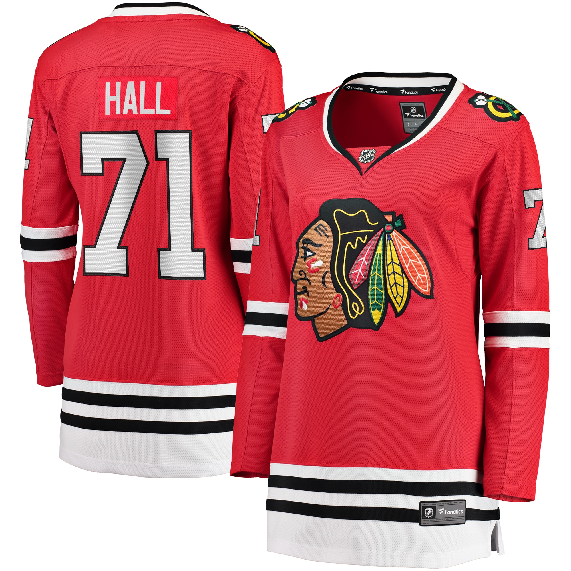 Women's Chicago Blackhawks Taylor Hall Red Home Breakaway Player Jersey