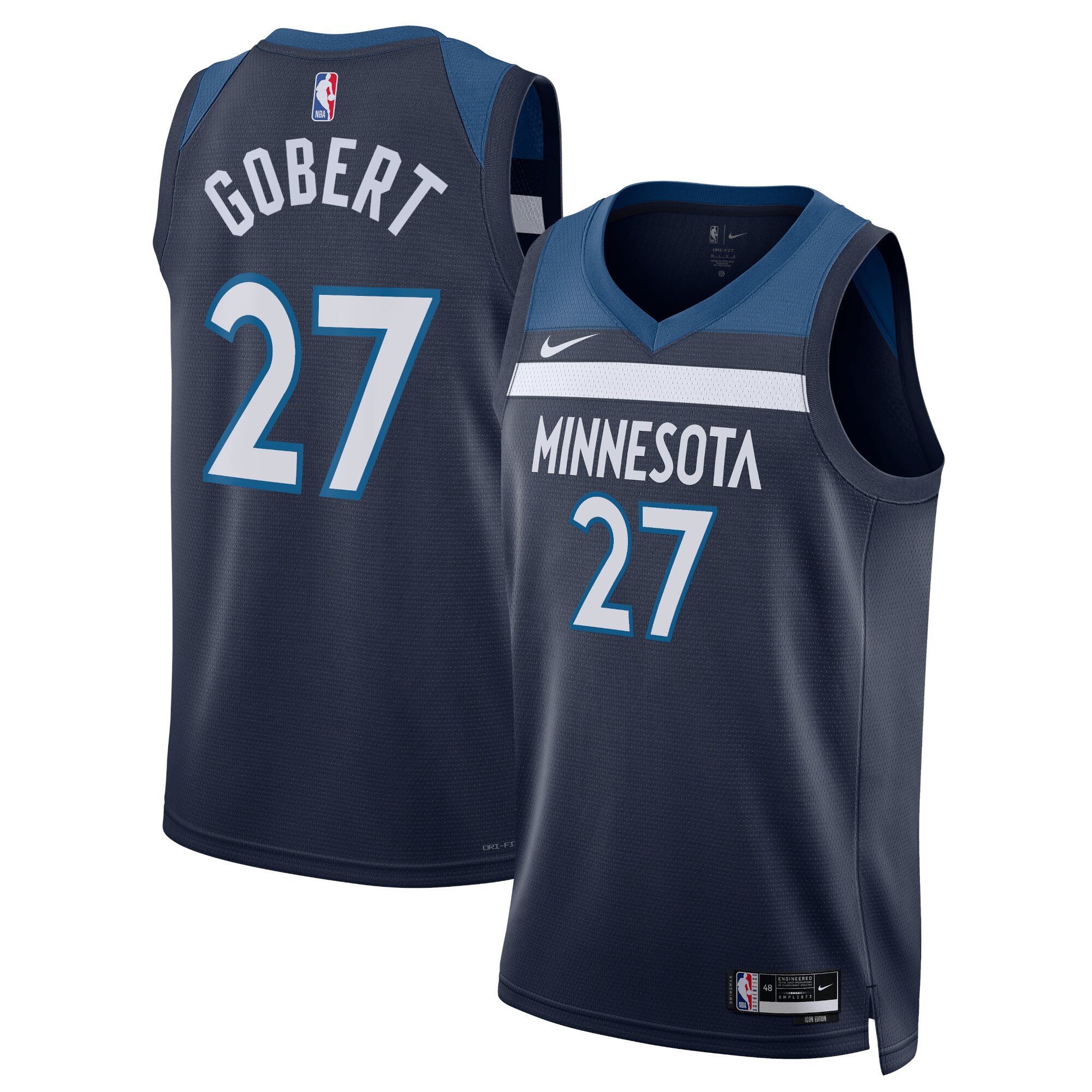 Minnesota Timberwolves Icon Edition Swingman Jersey – Navy – Rudy Gobert – Unisex