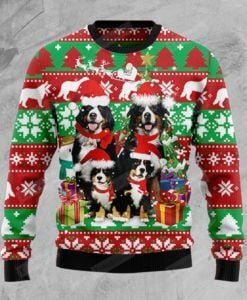 Bernese Mountain Dog Ugly Christmas Sweater, All Over Print Sweatshirt